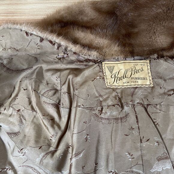 Vintage Genuine BROWN MINK FUR Cape Coat Shawl Wrap Stole ~ Evening or Casual - Picture 5 of 11